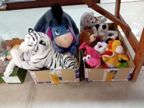 A good lot of plush toys including large Eeyore & White tiger etc