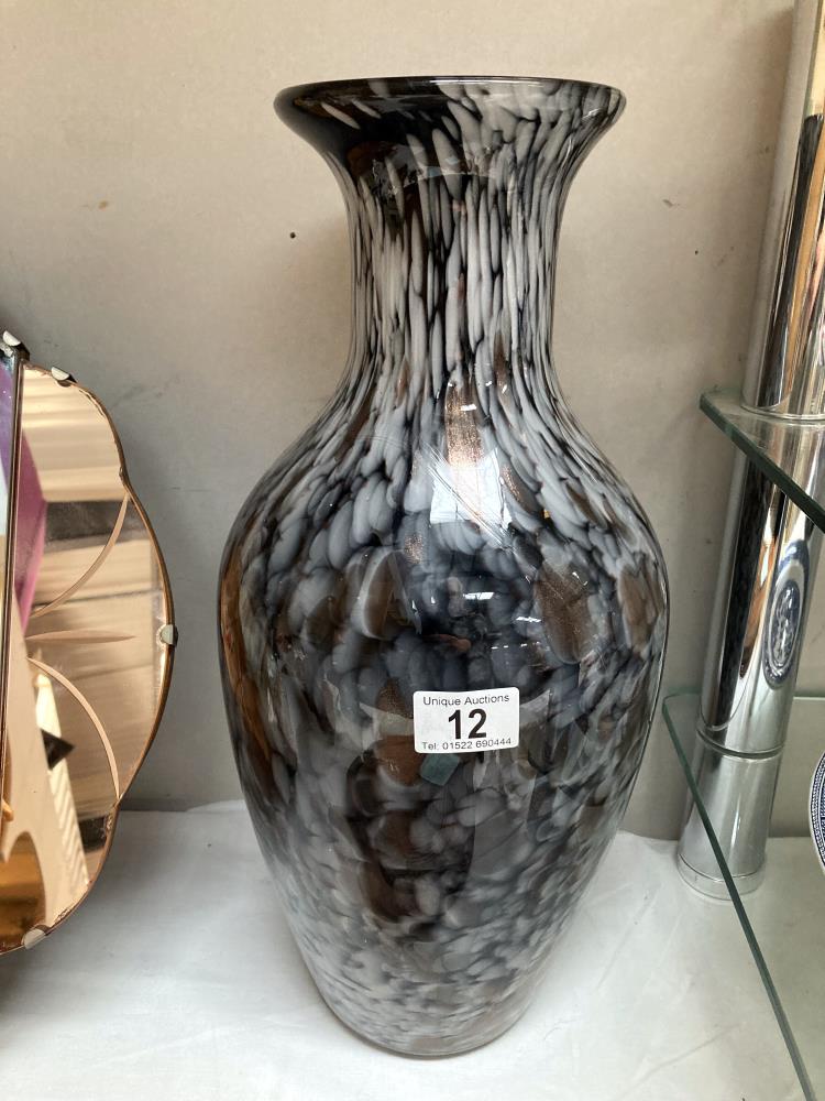 A tall art glass vase H 43cm