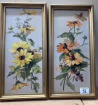 2 Oil on board floral studies by EW Pearson. 1908 in New York