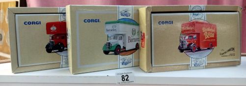 3 Boxed corgi Pantechnicon Bedford lorries