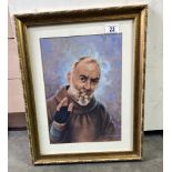 A framed and glazed male portrait signed Arlo Pirin, COLLECT ONLY.