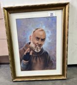 A framed and glazed male portrait signed Arlo Pirin, COLLECT ONLY.