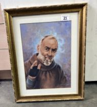 A framed and glazed male portrait signed Arlo Pirin, COLLECT ONLY.