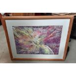 A framed & glazed watercolour 'Sunburst' COLLECT ONLY