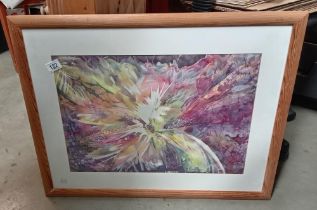 A framed & glazed watercolour 'Sunburst' COLLECT ONLY