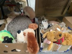 2 boxes of soft toys