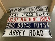 5 metal road name places including Abbey Road