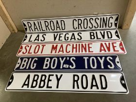 5 metal road name places including Abbey Road