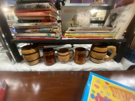 5 stoneware mugs