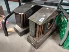 2 Black slate mantle clock cases for restoration