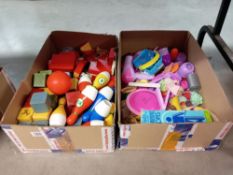 2 Boxes of early learning toys