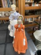 A Royal Worcester 'Morning Walk' & 'Rendezvous' figures