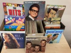 3 Boxes of LPs including Chiff, Kingston Trio, Ventures etc