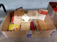 A box of vintage motoring books & maps etc including Configuring tricks etc