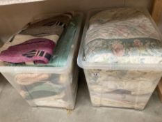 2 Boxes of bedding etc