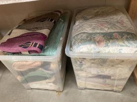 2 Boxes of bedding etc