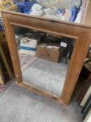 A pine frame mirror 67cm x 87cm