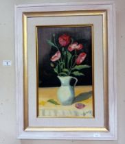 A still life painted on board signed John Robb image 22.5cm x 37cm, frame 41cm x 55cm COLLECT ONLY