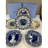6 Wedgwood collector plates including Queen Elizabeth II, Queen Mother & Winston Churchill etc