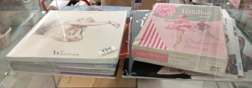 A quantity of books, A calendar & A vintage box depicting erotic ladies