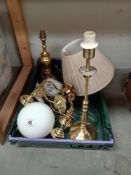 A boxed lot of light fittings and lamps