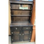 An Oak Ercol style dresser with plate rack 180h x 95 w x 49 d COLLECT ONLY