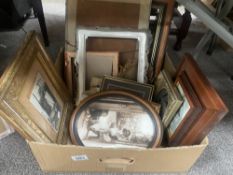 A box of pictures & frames