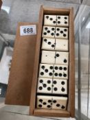 A box of vintage dominoes