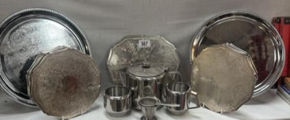 A quantity of silver plate etc including place mats