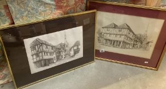 An old village scene of houses