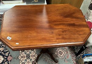 A Mahogany tea table on centre column