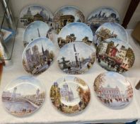 12 Limoges plates depicting French scenes