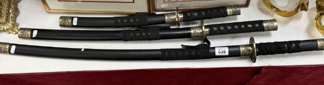 A set of 3 Japanese ceremonial / display swords