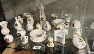 A quantity of crested ware including Goss
