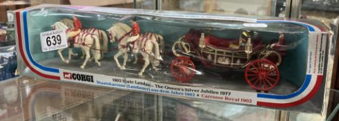 A boxed Corgi 1902 State Landau silver jubilee coach & horses