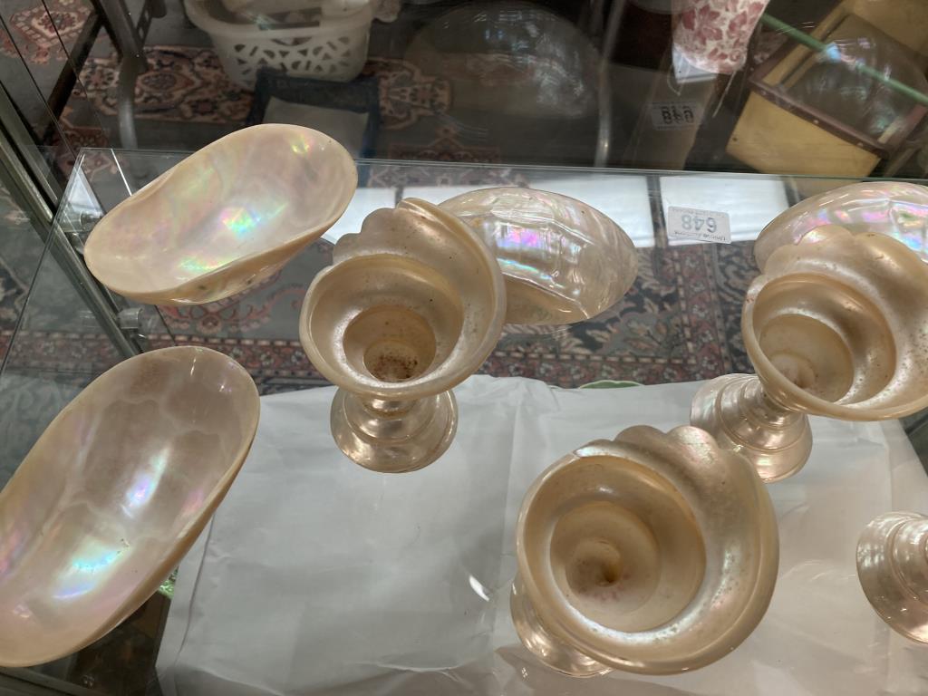 A quantity of mother of pearl shell goblets & bowls - Image 2 of 3