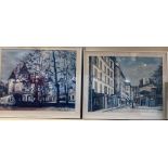 A good pair of framed and glazed continental scenes