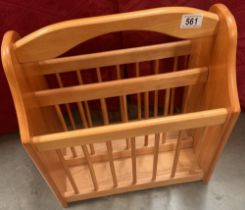 A large wooden magazine rack