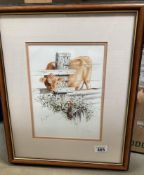 A Limited edition 'Farmyard Gossip' print by Michael Cooper No 375/550 Size 48 x 39cm