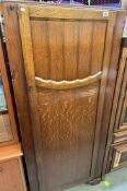 An Oak single hall/ gentlemen's wardrobe hanging space and shelf approximately 182 x 77 x 45 COLLECT