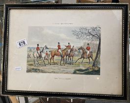 A vintage coloured plate 'The Appointment' Hunting scene