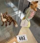A Royal Albert foxy gentleman & a fox figurine