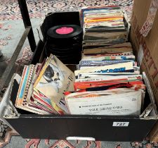 A box of 45's including Shadows, Art Of Noise, Yardbirds, The Kinks etc