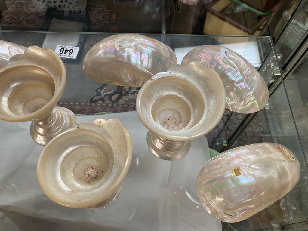 A quantity of mother of pearl shell goblets & bowls - Image 3 of 3