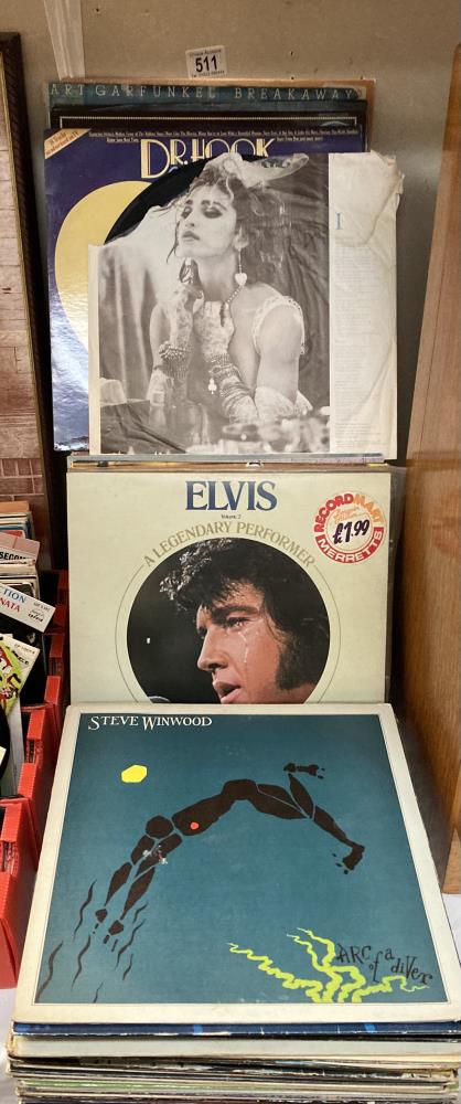 A large collection of LPs including Elvis, Steve Winwood etc