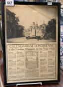 A London almanac of the year calendar (1920)