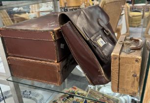 3 Vintage cases & A satchel