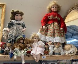 A collection of mid 20th century dolls