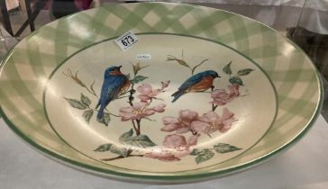 A good hand painted plate featuring birds entitled 'Summer Greetings'