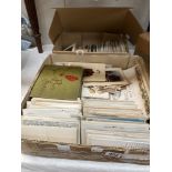 A box of postcards, photographs & ephemera & another box of postcards